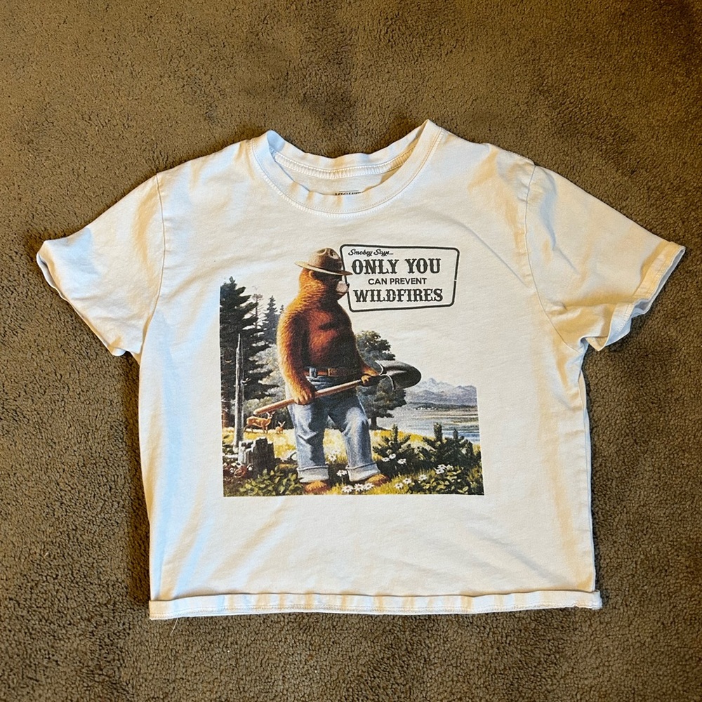 Smokey the bear crop top 🐻
